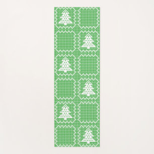 Cosy Christmas tree ugly sweater chequered pattern Yoga Mat