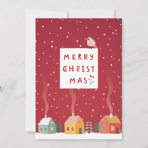 Cosy Christmas Village - A Merry Winter Wonderland Holiday Card