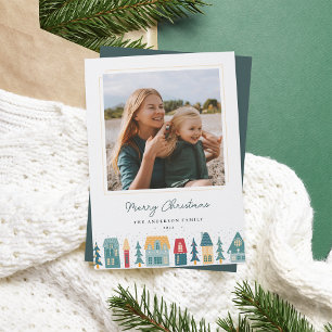 Cosy Christmas Village Photo Holiday Card