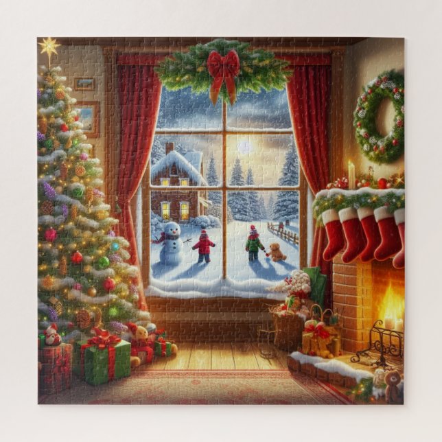 Cosy Christmas Window Scene Jigsaw Puzzle (Vertical)