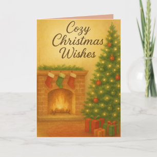 Cosy Christmas Wishes Card – Warm Watercolor