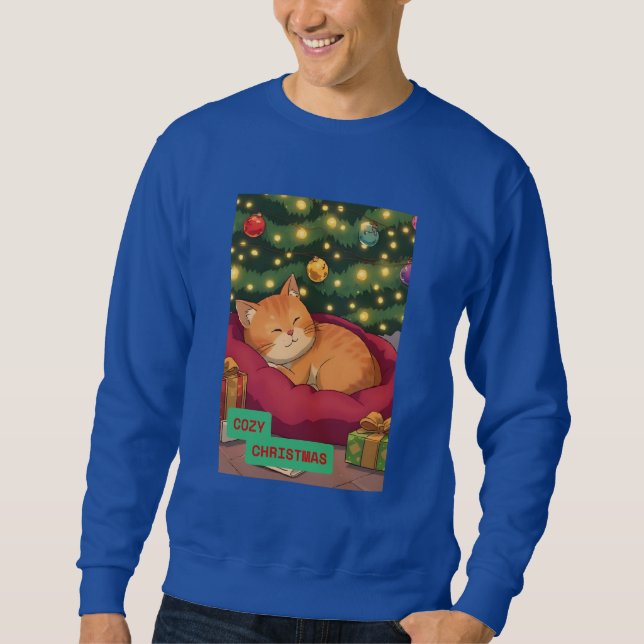 Cosy Christmas with an Orange Cat Sweatshirt (Front)