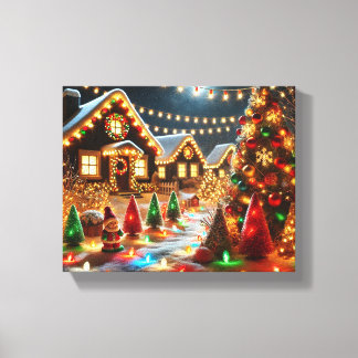 Cosy Christmas Wonderland with Festive Lights Canvas Print
