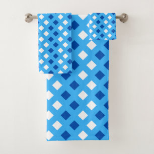 Cosy Classic Plaid Light Blue Bathroom Towel Set