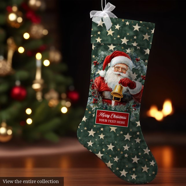 Cosy Classic Santa Claus Stocking with Your Name (Cozy Classic Santa Claus Stocking with Your Name Gift)