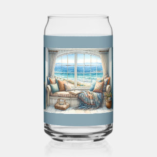 Cosy Coastal Window Seat Cottagecore Can Glass