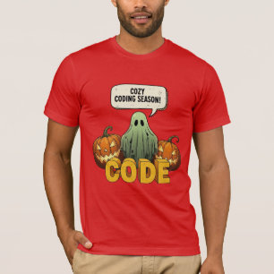 Cosy Coding Season Ghost Halloween T-Shirt