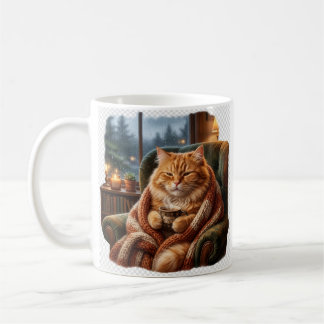 Cosy Coffee Cat Illustration Mug