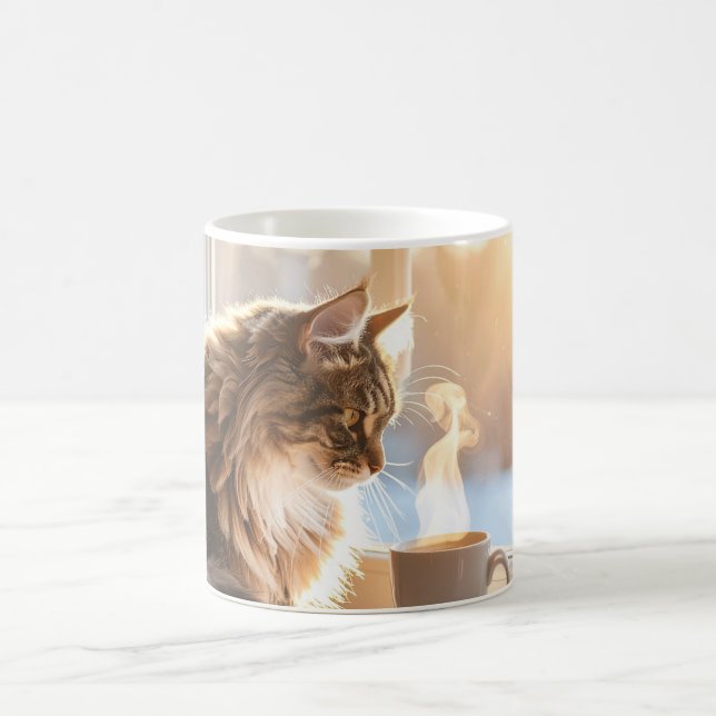 Cosy Coffee Cat Mug for Cat Lovers (Center)