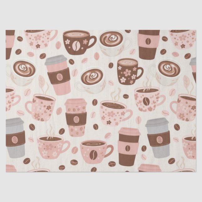 Cosy Coffee Cup Pattern (10) Tissue Paper (Front)