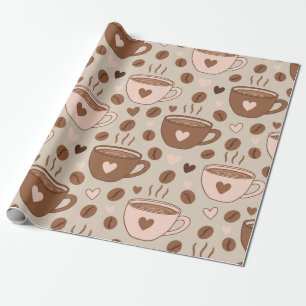 Cosy Coffee Cup Pattern (11) Wrapping Paper