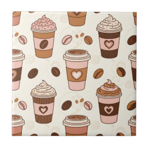 Cosy Coffee Cup Pattern (12) Tile