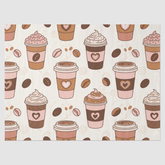 Cosy Coffee Cup Pattern (12) Tissue Paper (Front)