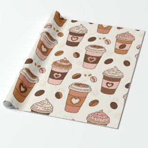 Cosy Coffee Cup Pattern (12) Wrapping Paper