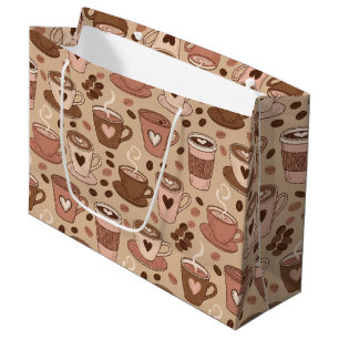 Cosy Coffee Cup Pattern (1) Large Gift Bag