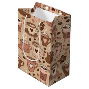 Cosy Coffee Cup Pattern (1) Medium Gift Bag