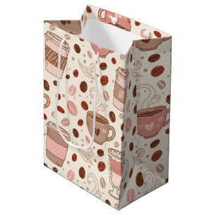 Cosy Coffee Cup Pattern (3) Medium Gift Bag