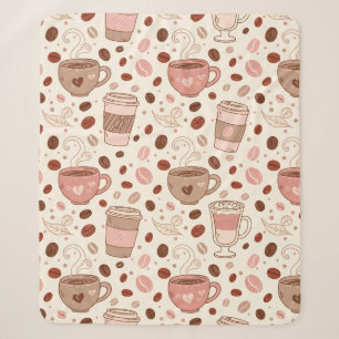 Cosy Coffee Cup Pattern (3) Sherpa Blanket