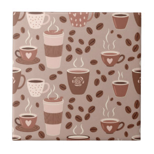 Cosy Coffee Cup Pattern (4) Tile