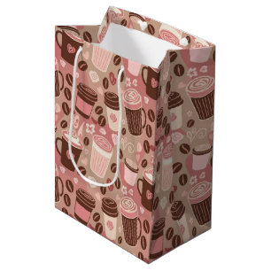 Cosy Coffee Cup Pattern (5) Medium Gift Bag