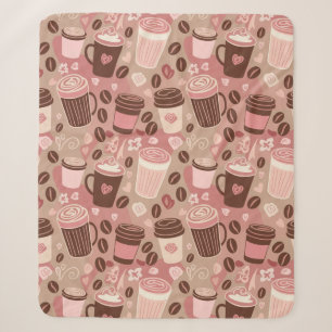 Cosy Coffee Cup Pattern (5) Sherpa Blanket