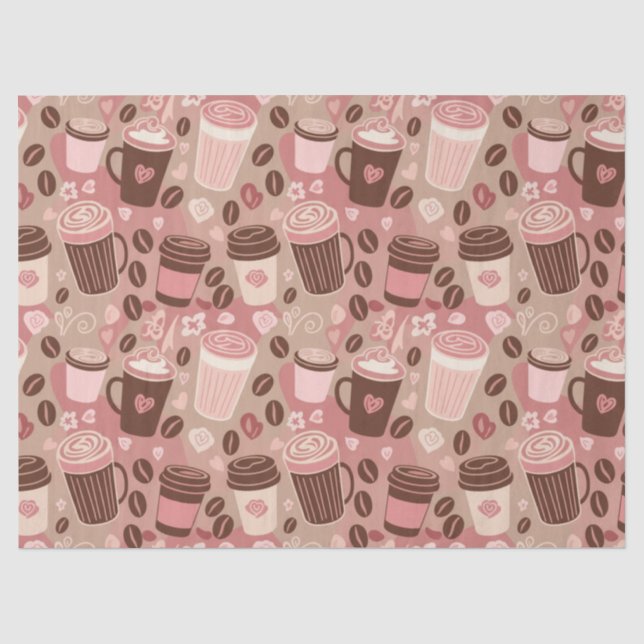 Cosy Coffee Cup Pattern (5) Tissue Paper (Front)