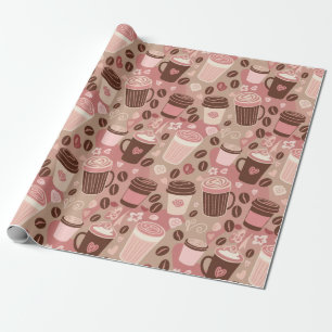 Cosy Coffee Cup Pattern (5) Wrapping Paper