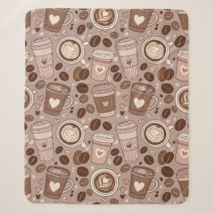 Cosy Coffee Cup Pattern (6) Sherpa Blanket