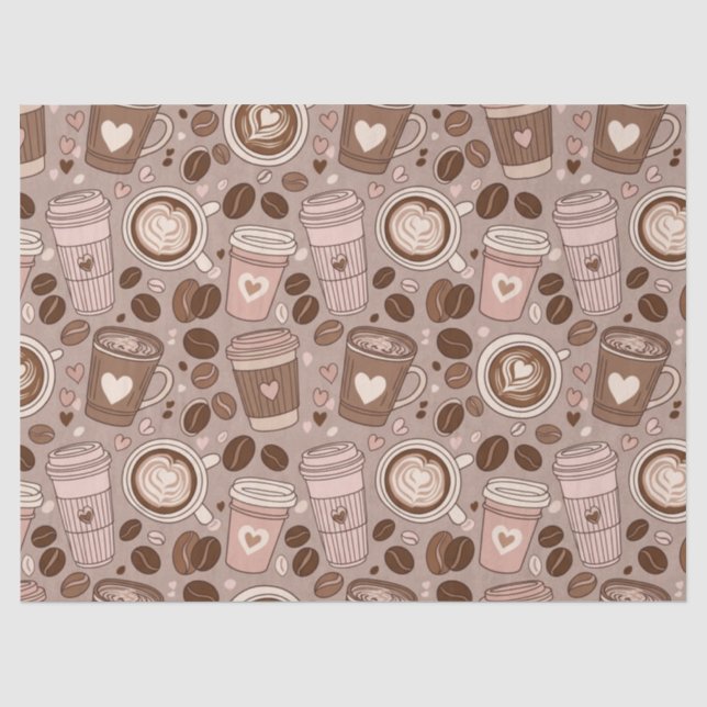 Cosy Coffee Cup Pattern (6) Tissue Paper (Front)