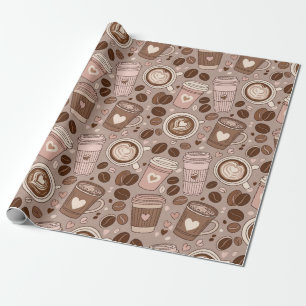Cosy Coffee Cup Pattern (6) Wrapping Paper