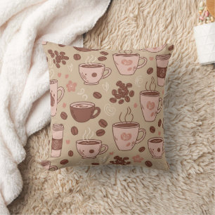 Cosy Coffee Cup Pattern (7) Cushion