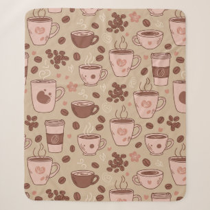 Cosy Coffee Cup Pattern (7) Sherpa Blanket