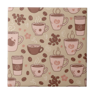 Cosy Coffee Cup Pattern (7) Tile