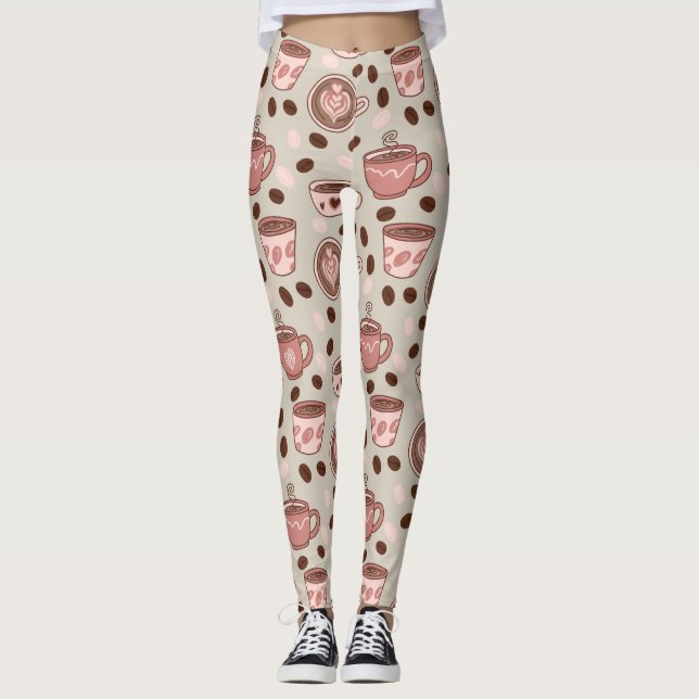Cosy Coffee Cup Pattern (9) Leggings (Front)