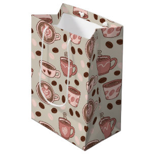 Cosy Coffee Cup Pattern (9) Medium Gift Bag