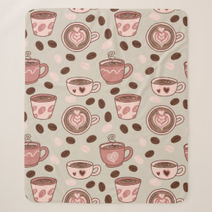 Cosy Coffee Cup Pattern (9) Sherpa Blanket