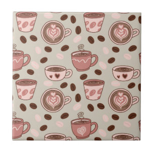 Cosy Coffee Cup Pattern (9) Tile