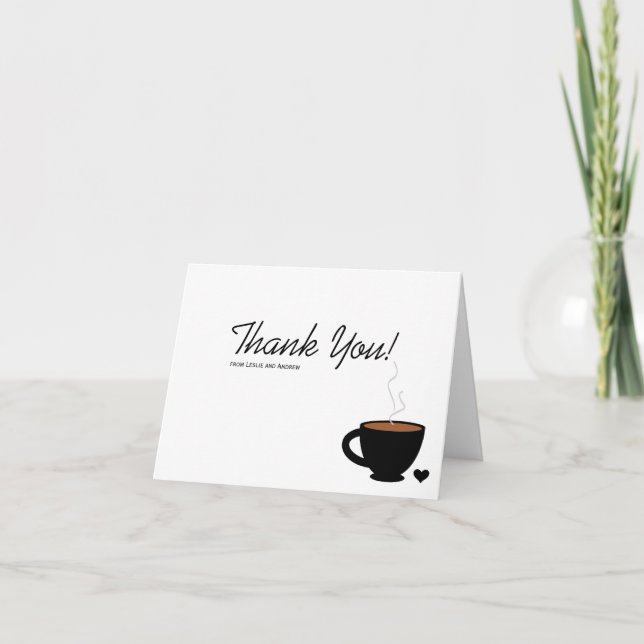 Cosy Coffee Love Thank You Note Card (Front)