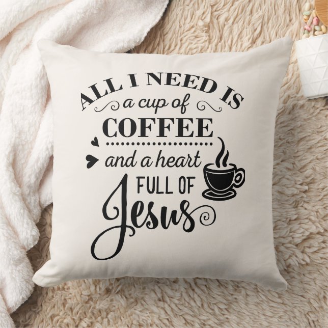 Cosy Coffee Lover Gift Cushion (Blanket)