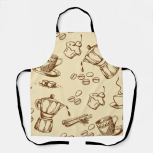 Cosy Coffee Lover Seamless Pattern Apron