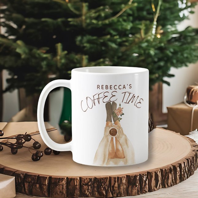 Cosy Coffee Time Socks Watercolor Holiday Coffee Mug (Creator Uploaded)