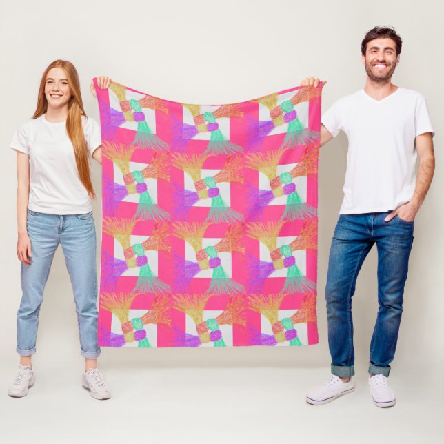 Cosy Colourful Fleece Blanket 50" x 60" (In Situ)