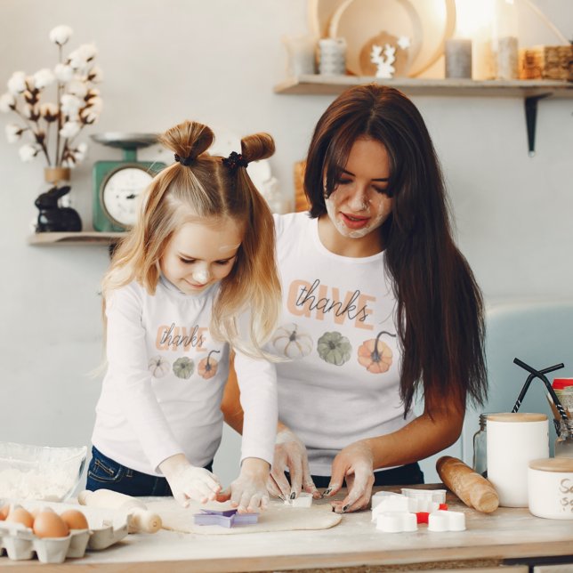 Cosy Colourful Pastel Give Thanks and Pumpkin  T-Shirt (Creator Uploaded)