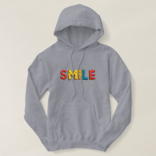 Cosy Colourful "SMILE" Graphic Hoodie