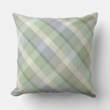 Cosy colourful tartan plaid, green Throw Pillow