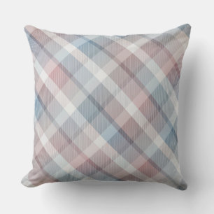 Cosy colourful tartan plaid, pastel Throw Pillow