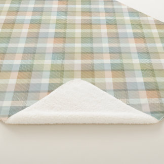 Cosy colourful tartan Sherpa Blanket