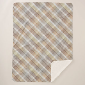 Cosy colourful tartan Sherpa Blanket