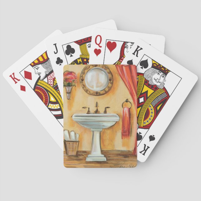 Cosy Contemporary Bathroom Playing Cards (Back)