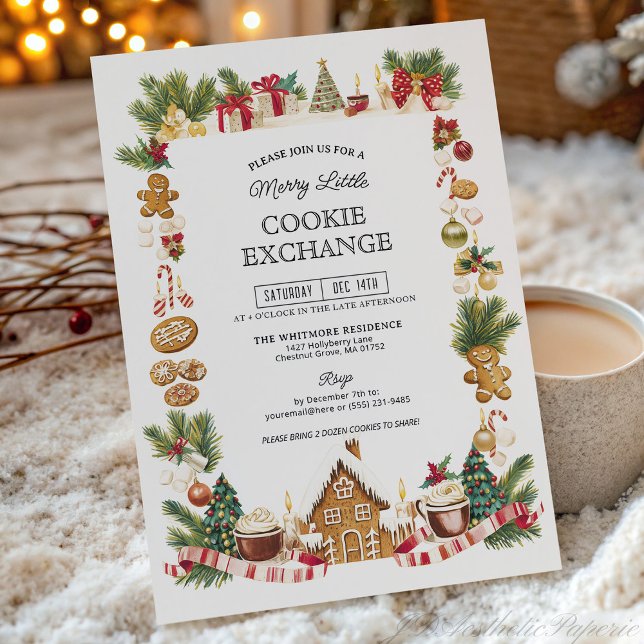 Cosy Cookie Exchange with Gingerbread House Invitation (Creator Uploaded)